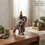 Peace of the East Wood Effect Elephant Backflow Incense Burner