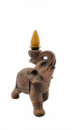 Peace of the East Wood Effect Elephant Backflow Incense Burner