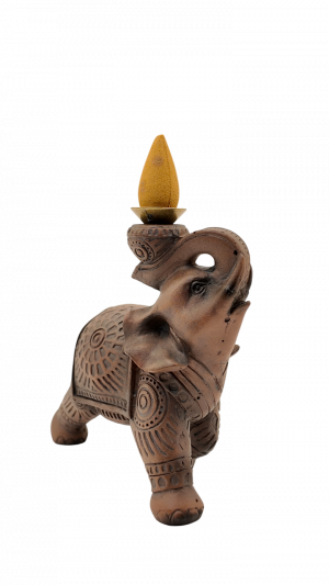 Peace of the East Wood Effect Elephant Backflow Incense Burner