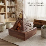 Sheesham Wood Pyramid Incense Cone Burner Box with Buddha