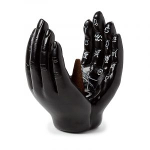 Mantric Tarot Hands Palms Open Incense Cone Burner