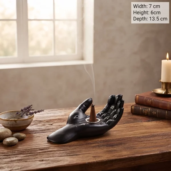Mantric Tarot Hand Palm Incense Cone Burner Dish