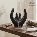Mantric Tarot Hands Palms Open Incense Cone Burner