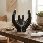 Mantric Tarot Hands Palms Open Incense Cone Burner