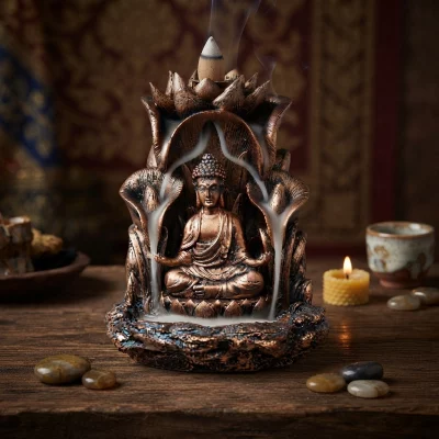 Thai Buddha Lotus Backflow Incense Burner